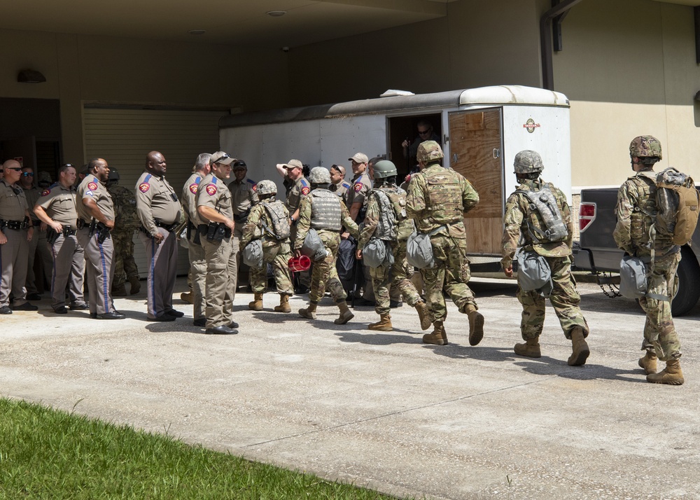 TXARNG Soldiers prepare to support law enforcement during Cleveland, Texas protests