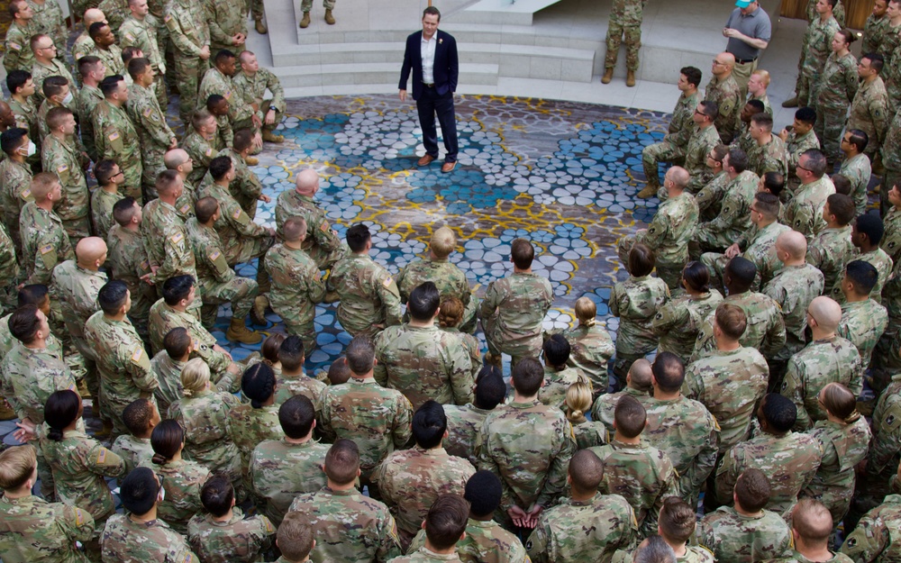 Congressman addresses the 53rd Infantry Brigade Combat Team in Washington D.C.