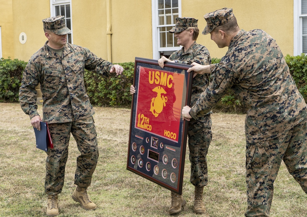 Maj. Richard A. Hayek receives Navy and Marine Corps Commendation Medal