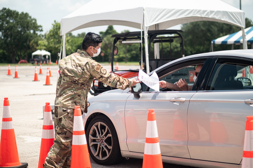 The 125th Air Expeditionary Squadron provides support for Palm Bay COVID19 Testing site