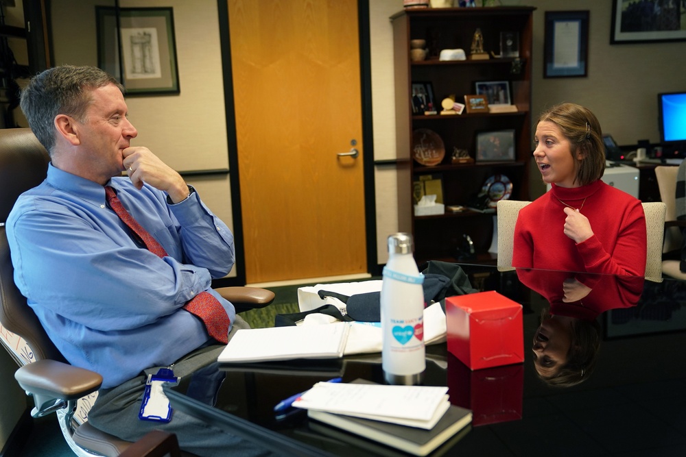 USAID Administrator Mark Green meets with Lucy Meyer of Team Lucy Meyer.