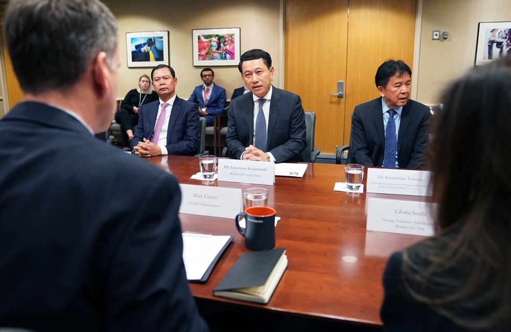 USAID Administrator Mark Green with the Laos Minister of Foreign Affairs Saleumxay Kommasith