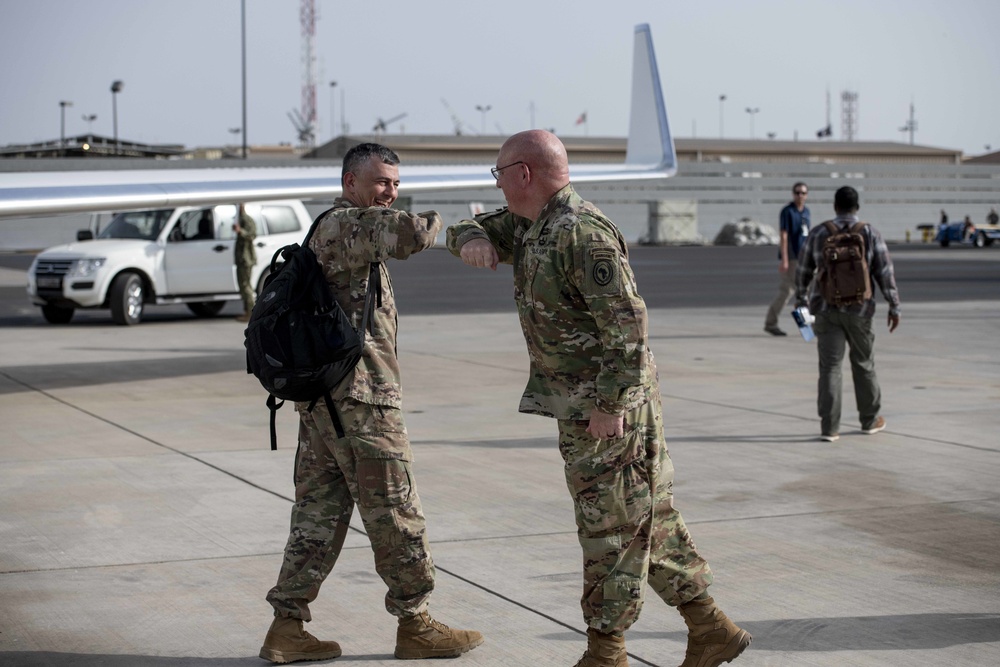 U.S. Army Gen. Townsend, commander, AFRICOM, arrives at Camp Lemonnier, Djibouti.