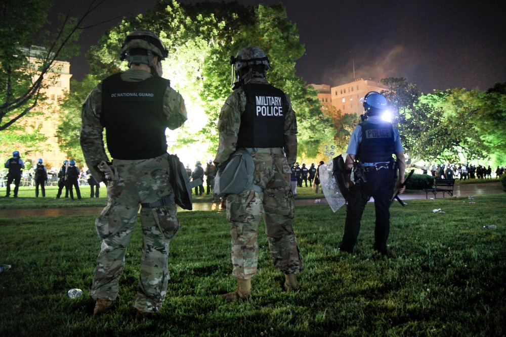 District of Columbia National Guard members provide support to during protests in Washington, D.C.