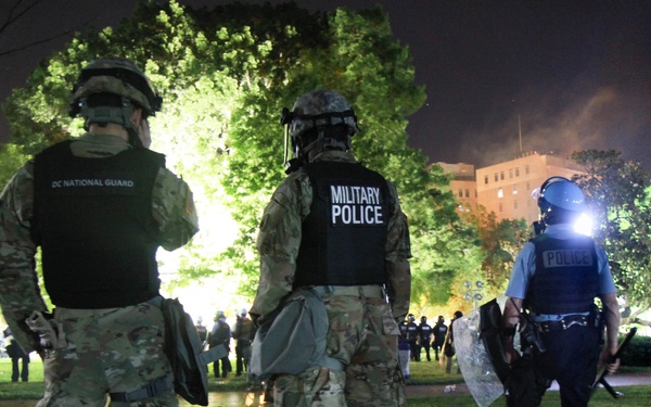 District of Columbia National Guard members provide support to during protests in Washington, D.C.