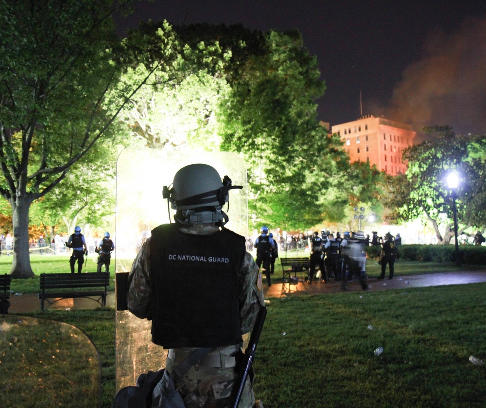 District of Columbia National Guard members provide support to during protests in Washington, D.C.