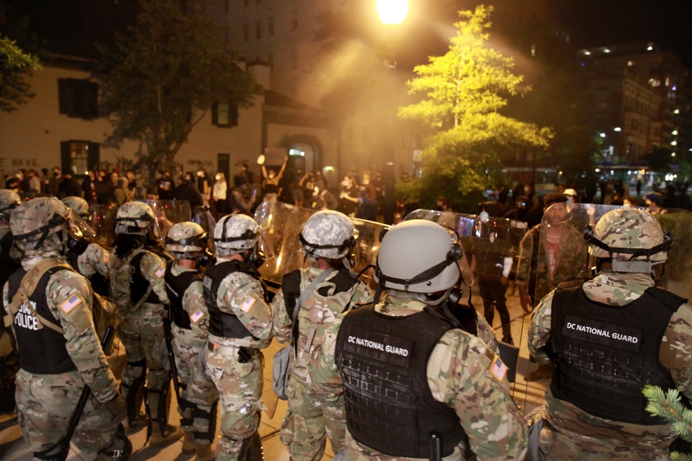 District of Columbia National Guard members provide support to during protests in Washington, D.C.