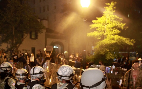 District of Columbia National Guard members provide support to during protests in Washington, D.C.