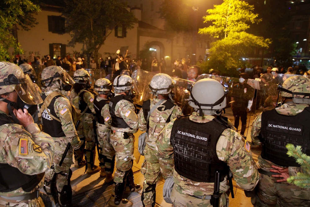 District of Columbia National Guard members provide support to during protests in Washington, D.C.