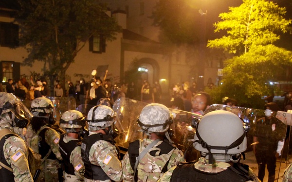 District of Columbia National Guard members provide support to during protests in Washington, D.C.