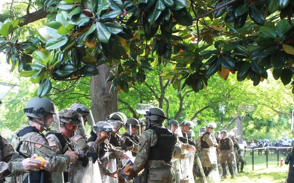 District of Columbia National Guard members provide support to during protests in Washington, D.C.