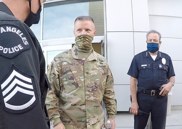 Cal Guard leaders interface with LAPD during civil unrest