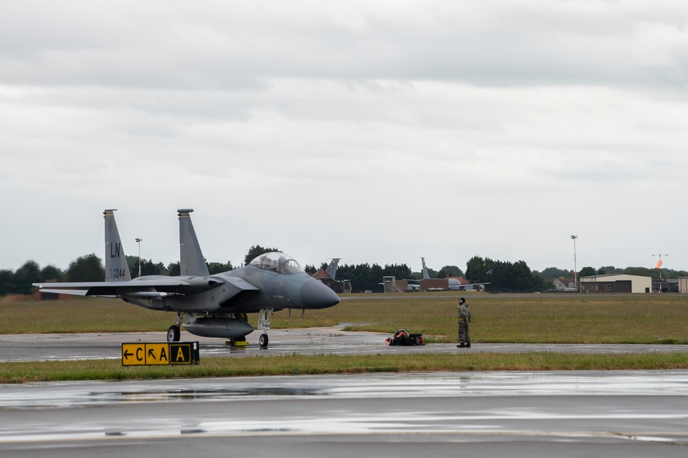 RAF Mildenhall receives visit from 48th FW F-15s