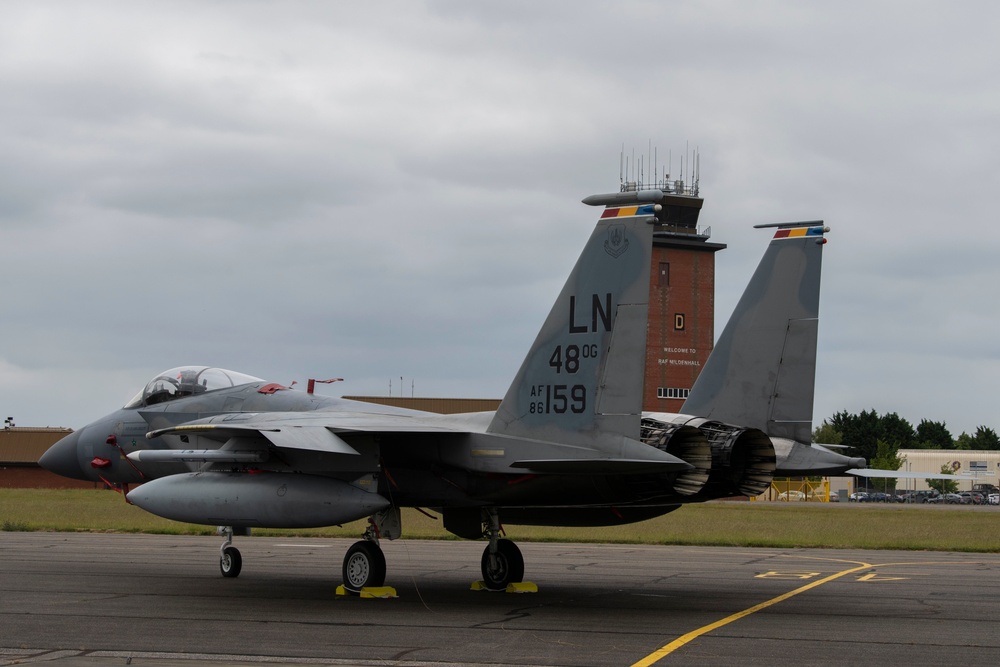 RAF Mildenhall receives visit from 48th FW F-15s