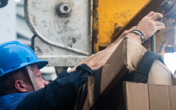 Vella Gulf Conducts a Replenishment-At-Sea