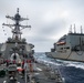 USS Barry conducts underway replenishment with USNS Carl Brashear