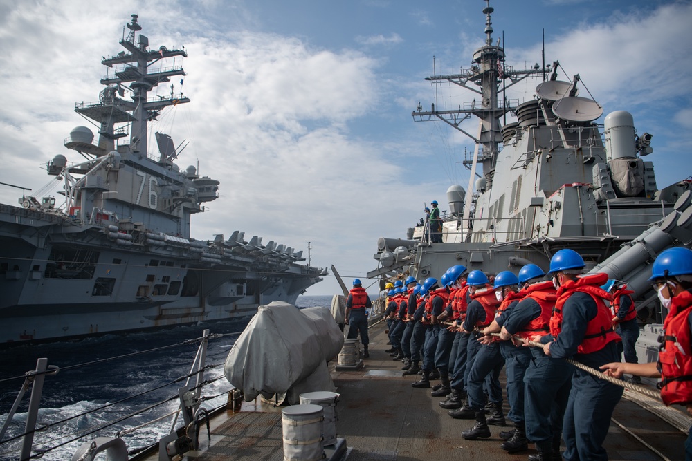 USS Barry Conducts Underway Replenishment with USS Ronald Reagan