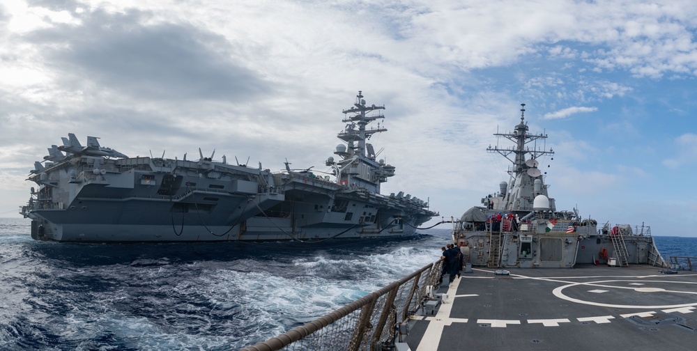 USS Barry Conducts Replenishment at Sea with USS Ronald Reagan