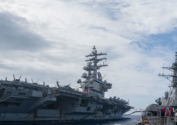 USS Barry Conducts Replenishment at Sea with USS Ronald Reagan