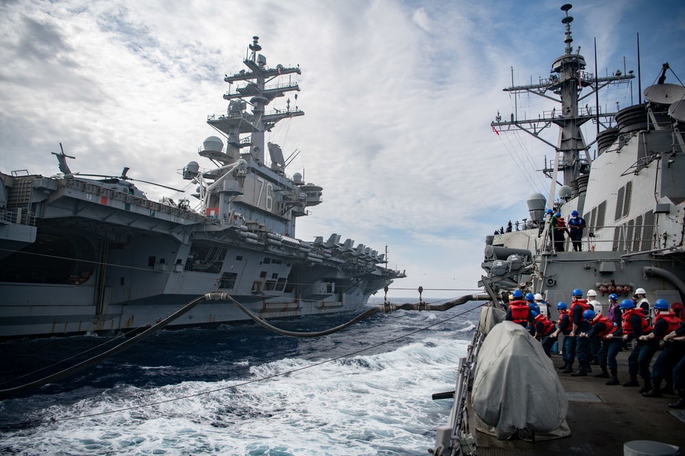 USS Barry Conducts Underway Replenishment at Sea with USS Ronald Reagan