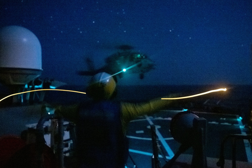USS Barry Night Flight Quarters