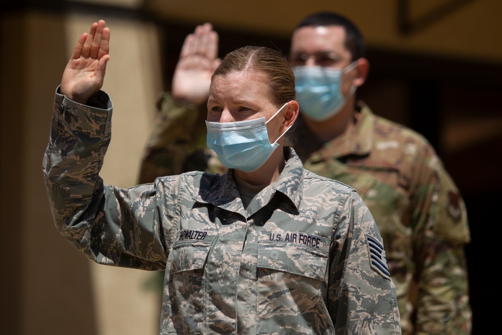 Adjutant General reenlists Airmen at 163d Attack Wing