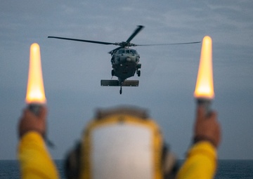 USS Barry Conducts Night Flight Quarters
