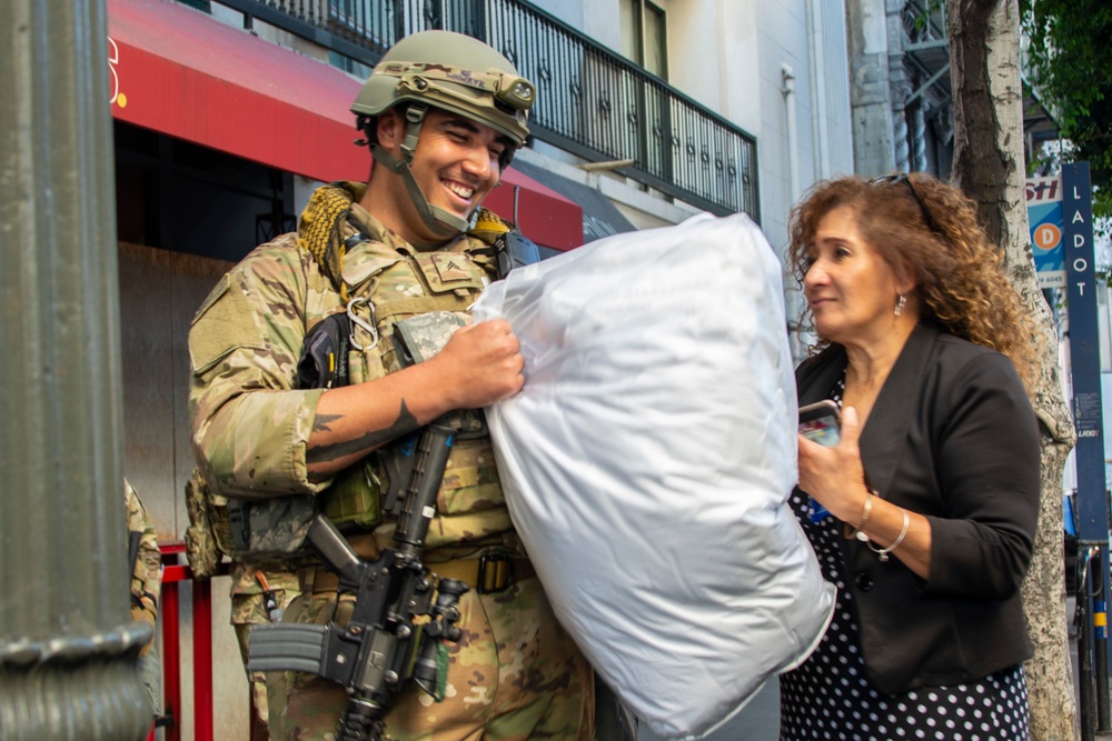 Mother and Soldier son reunite during Cal Guard activation in Los Angeles