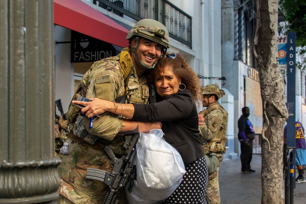 Mother and Soldier son reunite during Cal Guard activation in Los Angeles