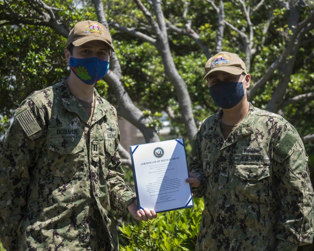 San Diego native STS2 Etrata Reenlists