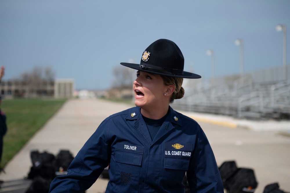 Petty Officer 2nd Class Ava Toliver trains recruits from O-198