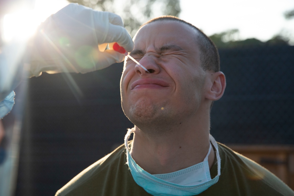 Testing, Testing - U.S. Marines receive COVID-19 test