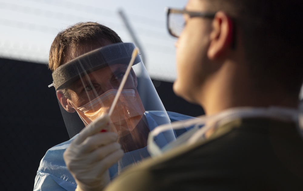 Testing, Testing - U.S. Marines receive COVID-19 test