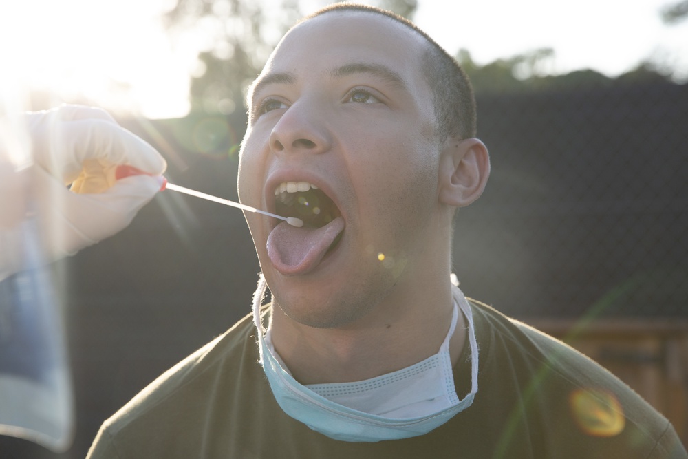 Testing, Testing - U.S. Marines receive COVID-19 test