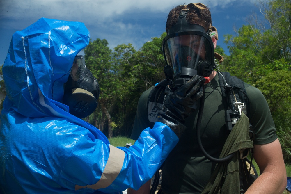 Close Encounters: Marines with the 31st MEU conduct scenarios to hone their CBRN skills