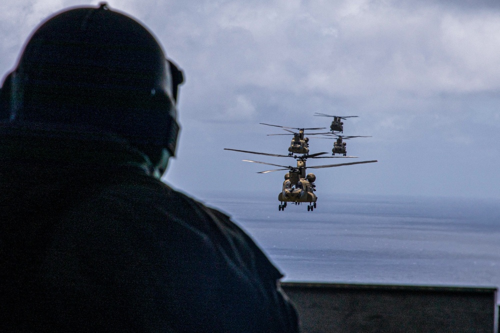 9x CH-47F Flight Around Hawaii Islands