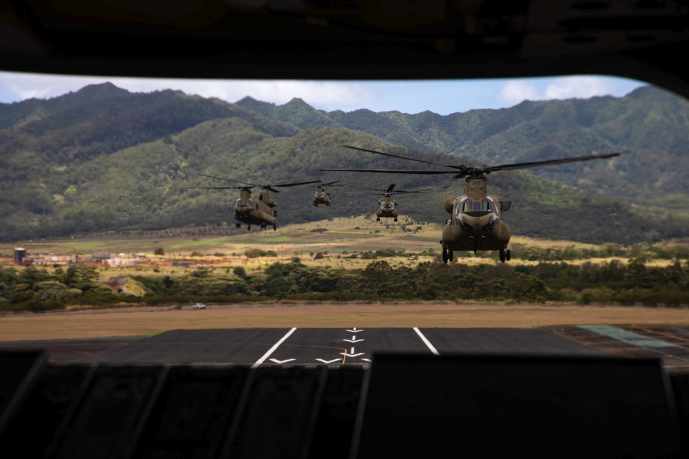 9x CH-47F Flight Around Hawaii Islands