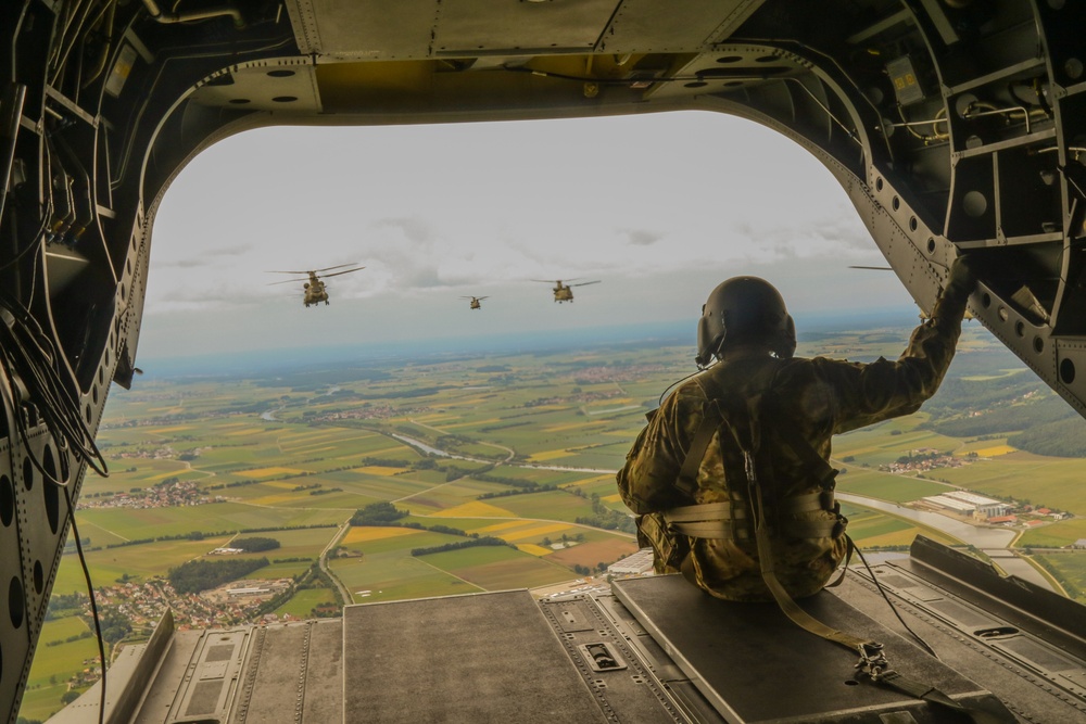 12th CAB conducts air assault training at Hohenfels Training Area.