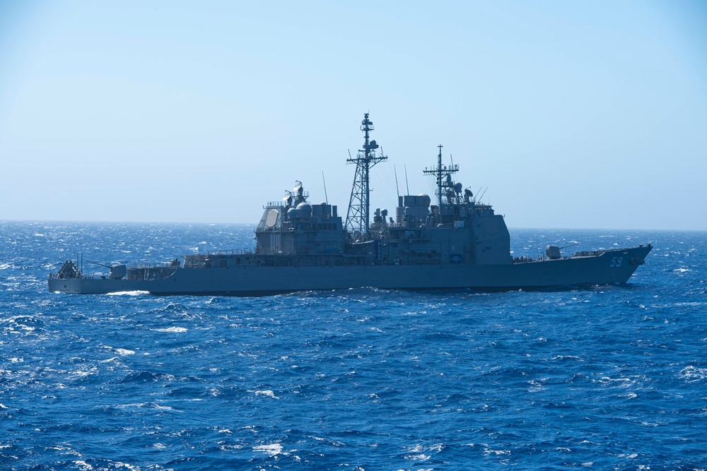 Princeton and Charles Drew Participate in a Replenishment-At-Sea