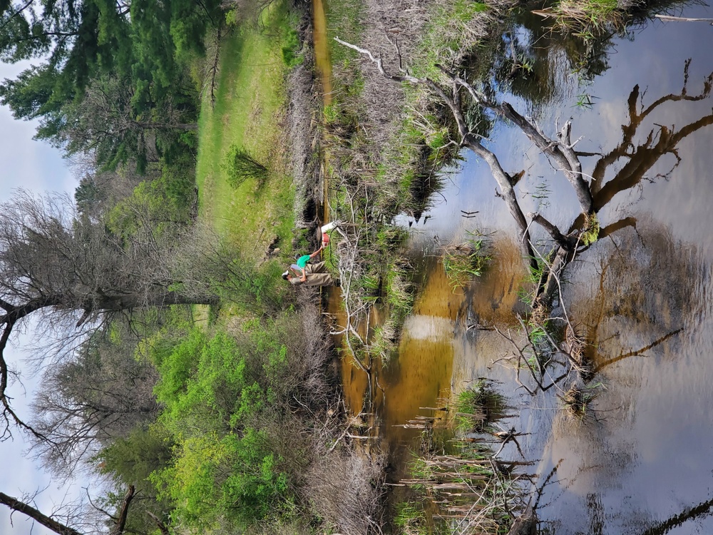 Natural-resources personnel conduct tributary habitat surveys at Fort McCoy