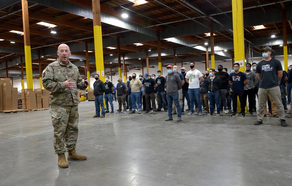 Brig. Gen. Daniel Dent visits SODO Food bank