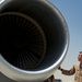 A U.S. Air Force KC-135 aircrew assigned to the 28th Expeditionary Air Refueling Squadron conducts an aerial refueling mission