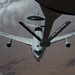 A U.S. Air Force KC-135 aircrew assigned to the 28th Expeditionary Air Refueling Squadron conducts an aerial refueling mission