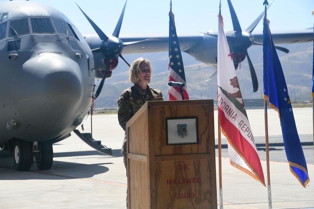 California Air National Guard Col. Lisa Nemeth assumes command of the 146th Airlift Wing