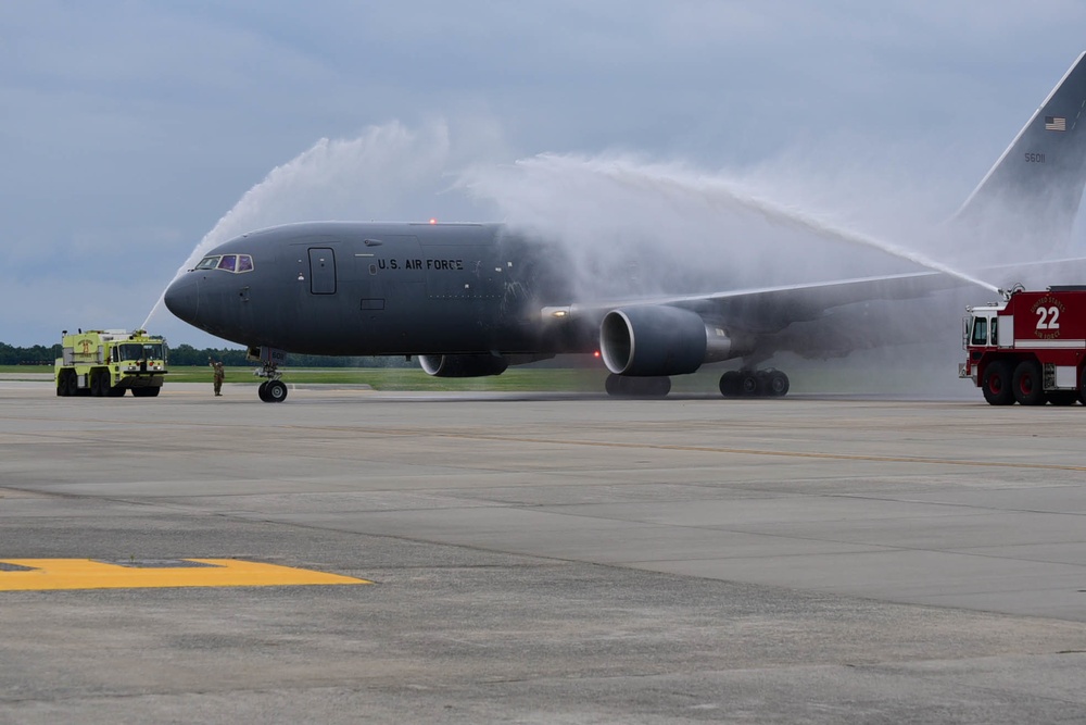 First KC-46 Pegasus lands at Seymour Johnson