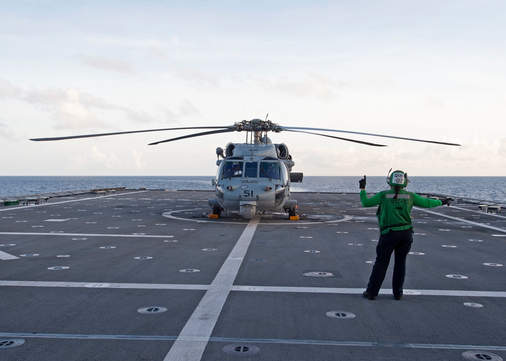 USS Gabrielle Giffords Conduct Flight Ops
