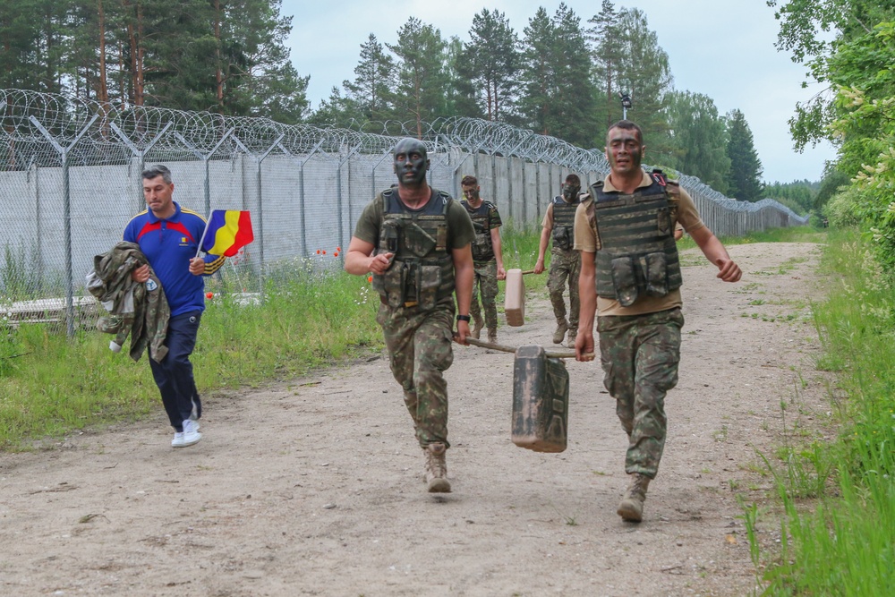 U.K., U.S., Romanian and Croatian Soldiers compete for the title of best squad