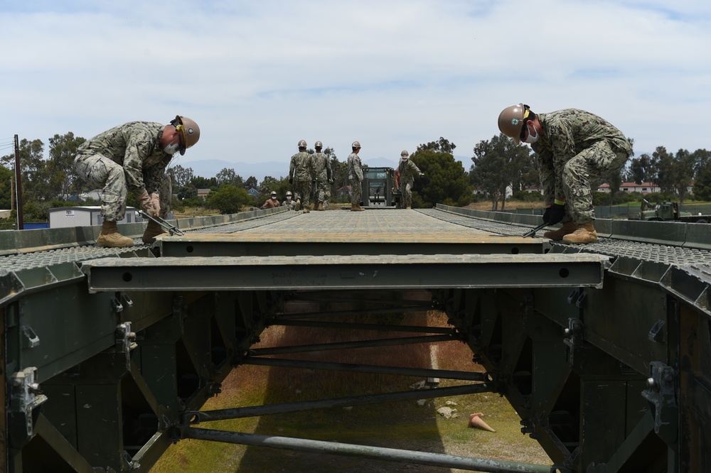 Seabees Construct a Medium Girder Bridge as Part of Technical Exercise.