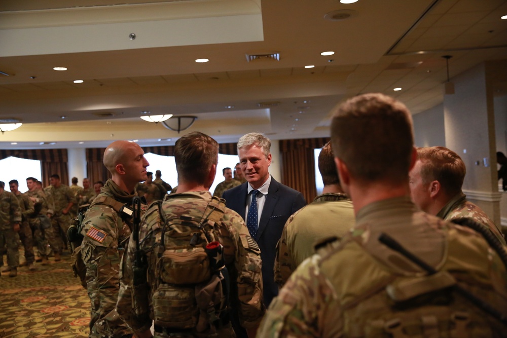 Soldiers hear from National Security Advisor