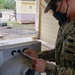 U.S. Navy Seabees with NMCB-5 build head and shower facilities for a COVID-19 response compound in Pohnpei
